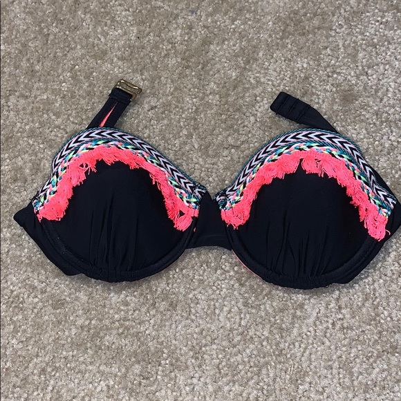 Pink and Black Bandeau Bikini Top - Picture 1 of 3